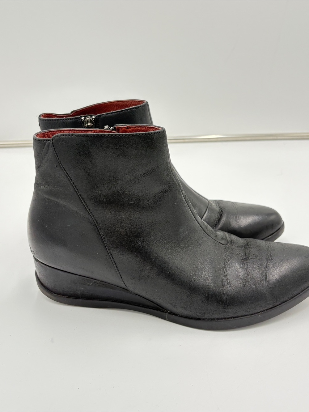 Dansko Serenity Black Leather Waterproof Wedge Ankle Boots Zip Comfort 39 US 9